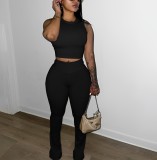 EVE Solid Color Sleeveless Two Piece Pants Set LM-8383