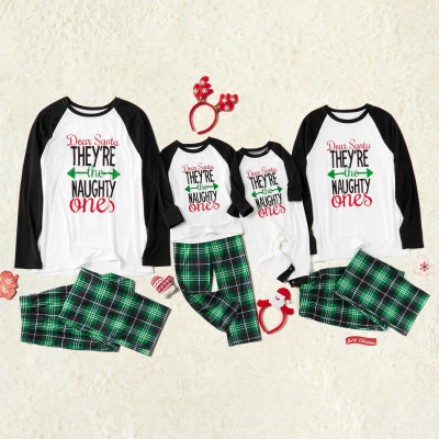 EVE Christmas Letter Prints Long Sleeve Parent-child Loungewear Set GFTM-JJF90-358