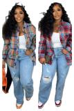EVE Colorful Plaid Long Sleeve Shirt OLYF-6161