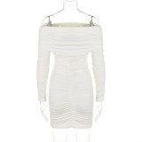 EVE One Shoulder Pleated Mini Dress BLG-D4917529A