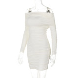 EVE One Shoulder Pleated Mini Dress BLG-D4917529A