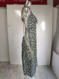 EVE Plus Size Print Sling Split Maxi Dress GRST-1312