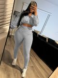 EVE Fashion Sport Solid Color Two Piece Pants Set LSD-2301