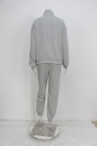 EVE Zipper Sweater Fleece Sweatshirt Pants 2 Piece Set GRST-8786