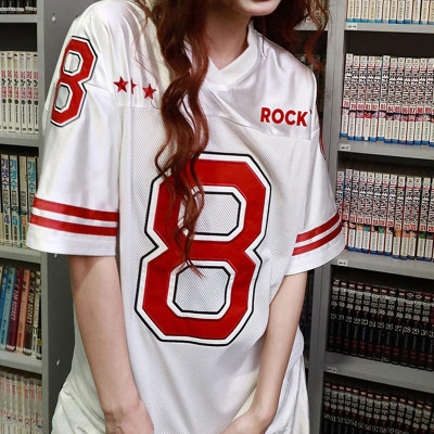EVE Letter Print Loose Sports T Shirt YWXS-HGMET18535