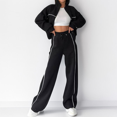 EVE Fashon Loose Tie Up Sweatshirt Pant Suit GRST-28696