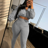 EVE Fashion Sport Solid Color Two Piece Pants Set LSD-2301