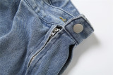 EVE Fashion Washed Pleated Denim Skirt GWSI-1021