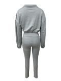 EVE Fashion Sport Solid Color Two Piece Pants Set LSD-2301