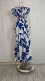 EVE Plus Size Print Hollow Out Maxi Dress GRST-23881