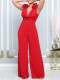 EVE Plus Size V Neck Sleeveless Solid Jumpsuit GCZF-8580