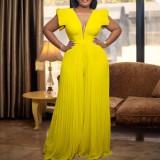 EVE Plus Size Mesh Patchwork Solid Color Wide Leg Jumpsuit GCZF-196