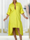 EVE Plus Size Long Sleeve Irregular Shirt Dress GCZF-8581