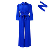 EVE Plus Size Solid Color Long Sleeve Loose Jumpsuit GCZF-8596