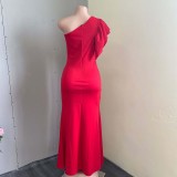 EVE Plus Size Slash Shoulder Sleeveless Maxi Dress GCZF-8427