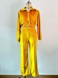 EVE Casual Long Sleeve Solid Two Piece Pants Set GFDY-1314