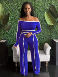 EVE One Shoulder Long Sleeve Two Piece Pants Set GFDY-1315
