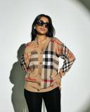 EVE Plaid Print Long Sleeve Knits Coat GYSF-4073