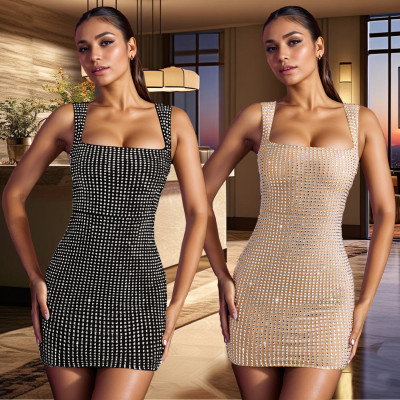 EVE Sexy Hot Diamond Sleeveless Mini Dress GFYX-7109