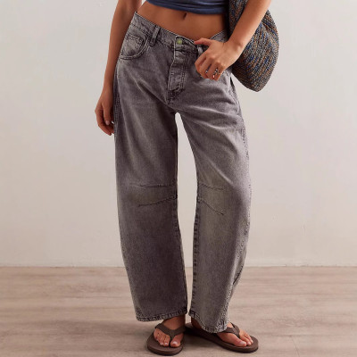 EVE Fashion Washed Loose Wide Leg Jeans GDMY-70802