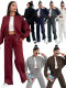 EVE Solid Color Padded Zipper Coat Pants Suit SSNF-211472
