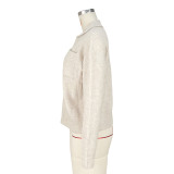 EVE Fashion Lapel Solid Color Long Sleeve Knits Sweater ASL-6762