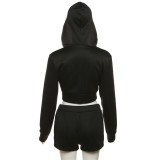 EVE Slim Printed Hooded Coat Shorts Suit GZJQ-K23S38335