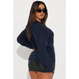 EVE Fashion Lapel Solid Color Long Sleeve Knits Sweater ASL-6762