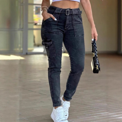 EVE Fashion Washed Belt Skinny Jeans GDMY-41802