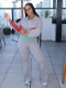 EVE Color Block Drop-shoulder Two Piece Pants Set GDYF-6696