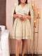 EVE Plus Size V Neck Long Sleeve Midi Dress GMLF-3305