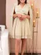 EVE Plus Size V Neck Long Sleeve Midi Dress GMLF-3305