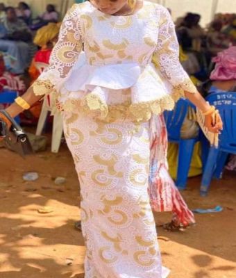 EVE Plus Size Embroidered Contrast Color Two Piece Skirt Set GXYY-8269