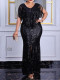 EVE Plus Size Sequin Tassel Maxi Dress GXYY-8141