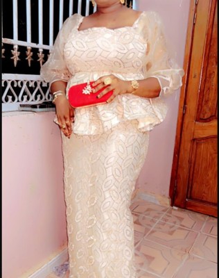 EVE Plus Size Lace Mesh Embroidered Top Long Skirt 2 Piece Set GXYY-8268