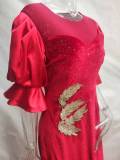 EVE Plus Size Bubble Sleeve Sequin Embroidery Maxi Dress GXYY-8029