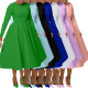 EVE Plus Size Solid Color Long Sleeve Midi Dress BGN-305