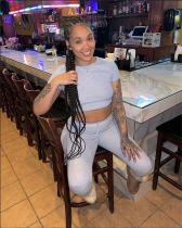 EVE Short Sleeve Solid Tops Two Piece Pants Set GYZY-8939