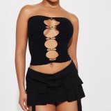 EVE Hollow Out Off Shoulder Wrap Chest Tops GYDE-KCHT4020