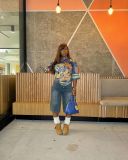 EVE Pre Order: About 7 work days shipping Casual Print V Neck T Shirt YUEM-400401