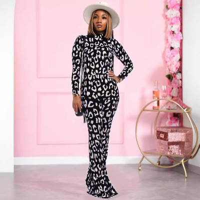 EVE Tie Dye Print Long Sleeve Two Piece Pants Set QXTF-8822