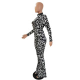 EVE Tie Dye Print Long Sleeve Two Piece Pants Set QXTF-8822