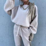 EVE Solid Color Hooded Long Sleeve Pants 2 Piece Set YMZY-9837