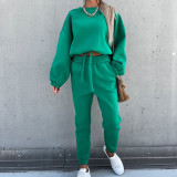 EVE Solid Color Hooded Long Sleeve Pants 2 Piece Set YMZY-9837