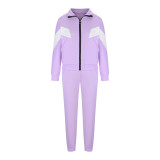 EVE Long Sleeve Zipper Coats Casual Sweatpants Suit YMZY-1951