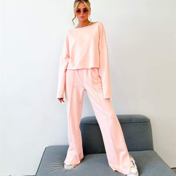 EVE Casual Long Sleeve Loose Long Sleeve Pants Suit YMZY-1056