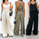 EVE Casual Sport Sling Tops And Pants Solid Suit YMZY-8028