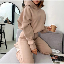 EVE Sport Hooded Long Sleeve Sweatshirt Pants Suit YMZY-11201