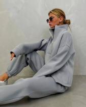 EVE Long Sleeve Stand Neck Zipper Sport Pants Suit YMZY-5960