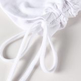 EVE Sleeveless O Neck Drawstring T Shirt YMZY-11504
